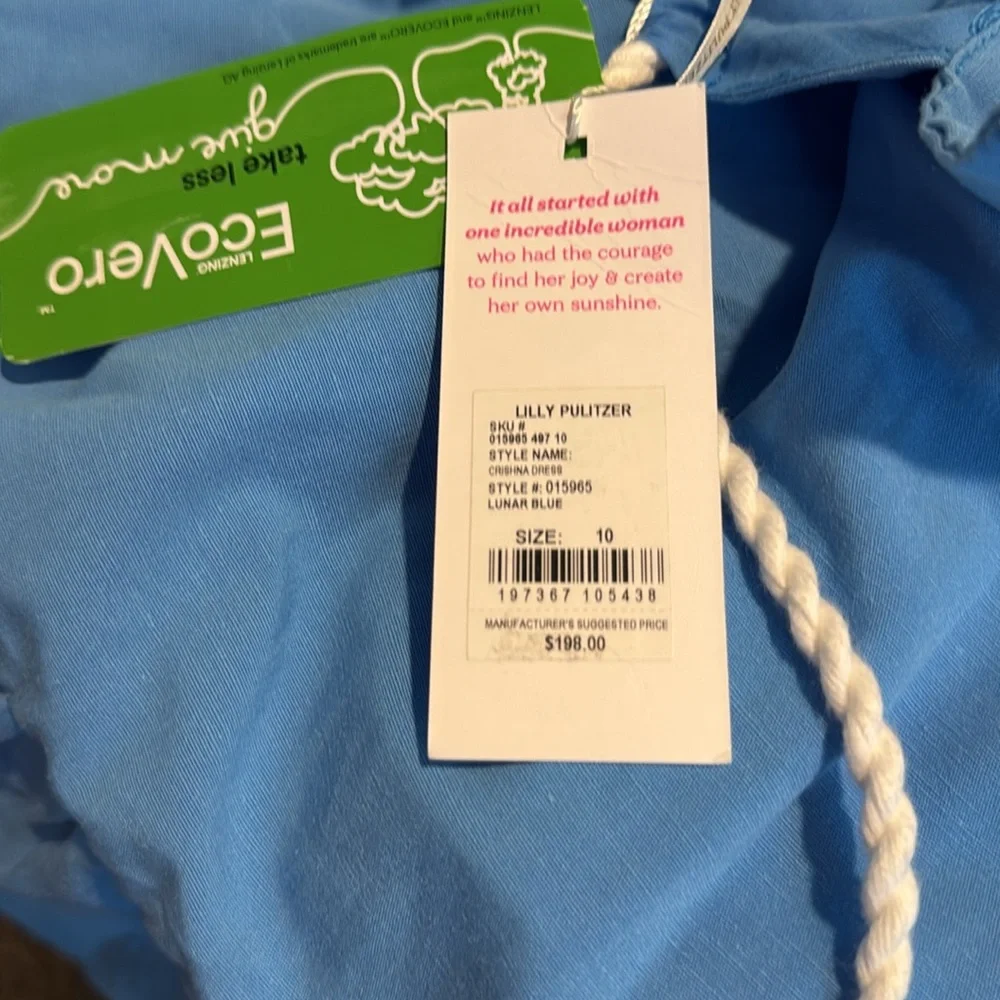 Lilly Pulitzer Nautical Rope Detailed Crishna Dress in Lunar Blue Size‎ 10 NWT